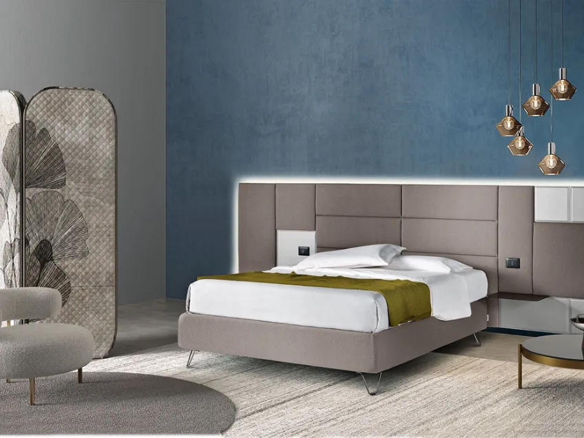 Letto Boiserie Smooth & Stitched di Cosmo Letti