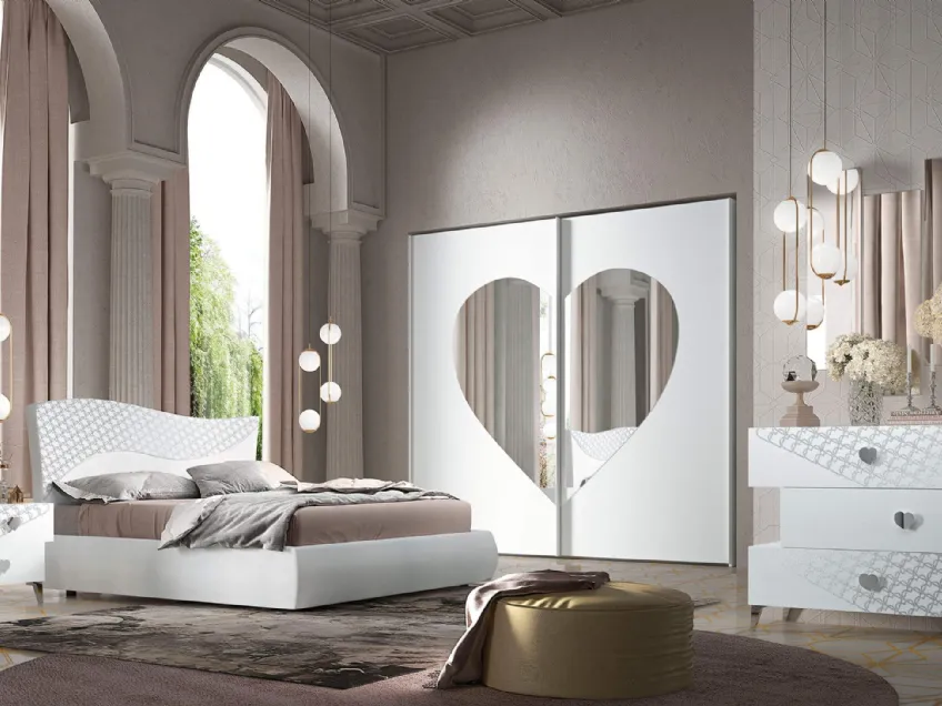 Letto Bon Bon Silver Cuore di Cecchini Italia