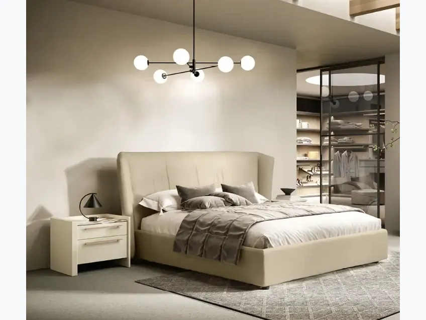 Letto Kaus Y13 in tessuto imbottito di Moretti Compact Giorno Notte